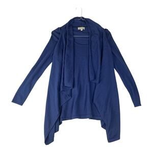 Kinross Cashmere women's medium blue knit sweater cardigan vest